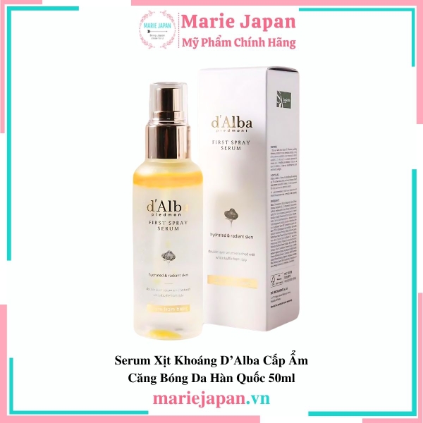 Serum Xịt Khoáng D’Alba First Spray Nấm Truffle Dưỡng Da Căng Bóng Trắng Sáng Hàn Quốc 50ml