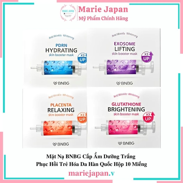 Mặt Nạ BNBG Placenta Skin Booster Mask Cấp Ẩm Dưỡng Trắng Phục Hồi Trẻ Hóa Da Hàn Quốc Hộp 10 Miếng