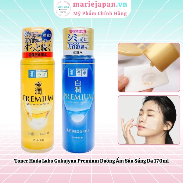 Toner Hada Labo Gokujyun Premium Dưỡng Ẩm Sâu Sáng Da Nhật Bản 170ml