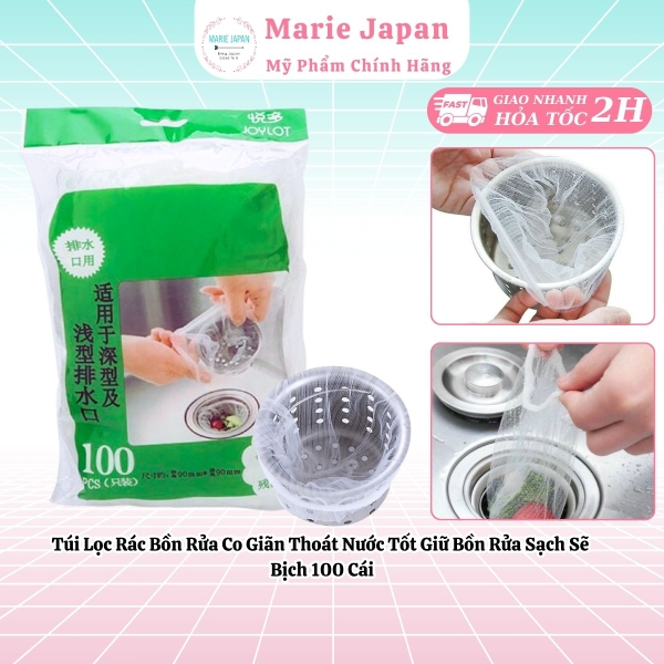 Túi Lọc Rác Bồn Rửa Co Giãn Thoát Nước Tốt Giữ Bồn Rửa Sạch Sẽ Bịch 100 Cái