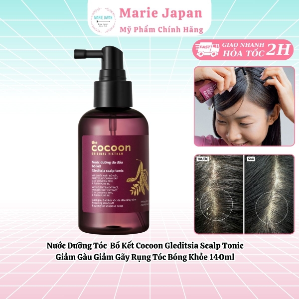 Nước Dưỡng Tóc Bồ Kết Cocoon Gleditsia Scalp Tonic Giảm Gàu Giảm Gãy Rụng Tóc Bóng Khỏe 140ml