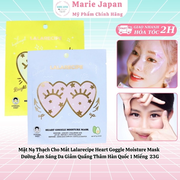 Mặt Nạ Thạch Cho Mắt Lalarecipe Heart Goggle Moisture Mask Dưỡng Ẩm Sáng Da Giảm Quầng Thâm Hàn Quốc 1 Miếng 23G