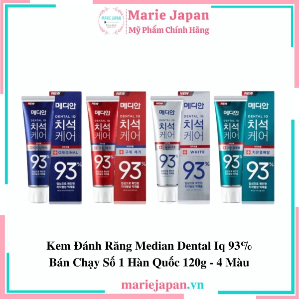 Kem Đánh Răng Median Dental Iq 93% Bán Chạy Số 1 Hàn Quốc 120g