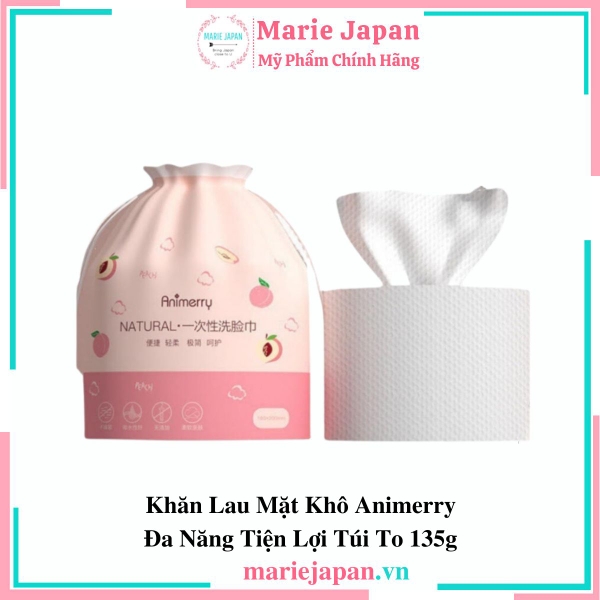 Khăn Mặt Khô Animerry Đa Năng Tiện Lợi Túi To 135g