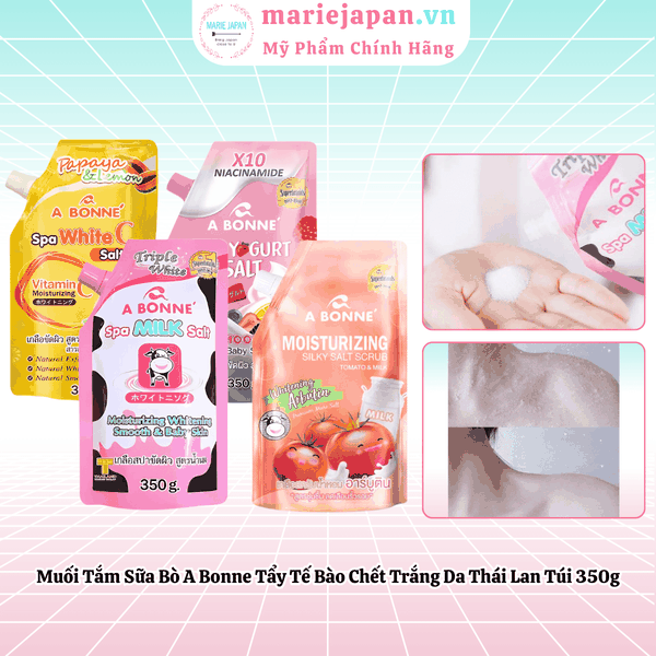 Muối Tắm Sữa Bò A Bonne Tẩy Tế Bào Chết Trắng Da Spa Milk Salt Túi 350gr
