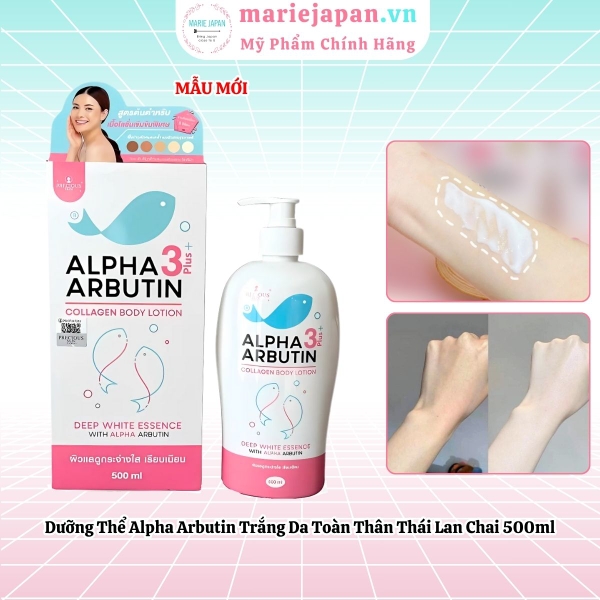 Dưỡng thể Alpha Arbutin 3 Plus+ Collagen Lotion Chai 500ml