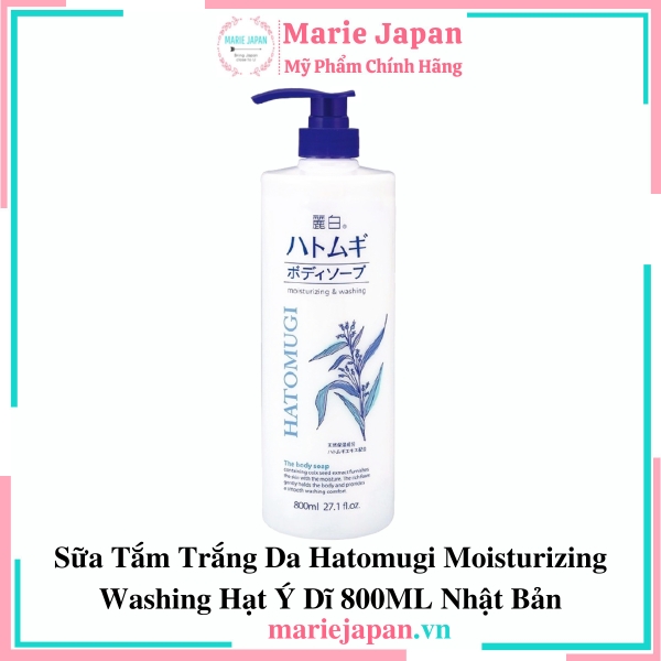 Sữa Tắm Hatomugi The Body Soap Trắng Da CHAI TRẮNG 800ml