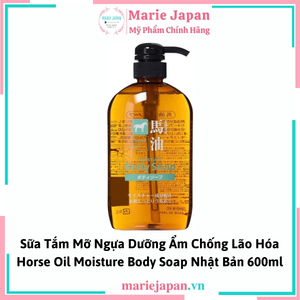 Sữa Tắm Mỡ Ngựa Dưỡng Ẩm Horse Oil Moisture Body Soap Nhật  600ml