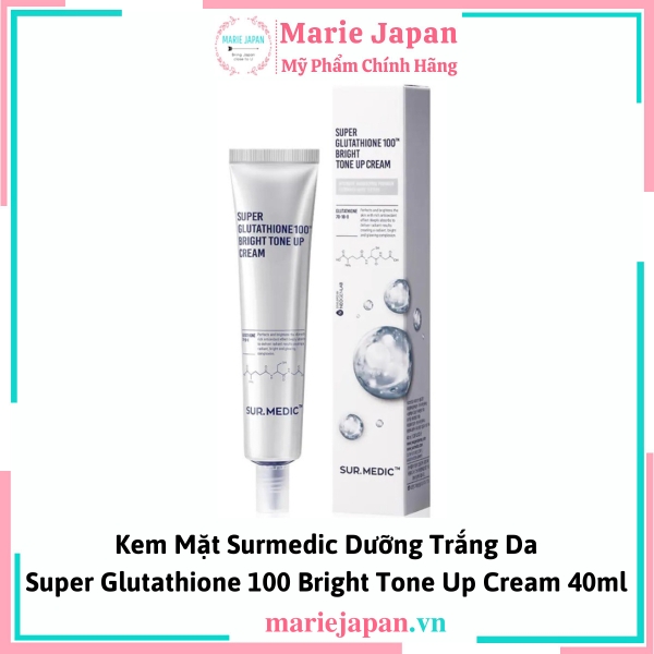 Kem Dưỡng SurMedic Super Glutathione 100™ Bright Tone Up Cream Tuýp 40ml