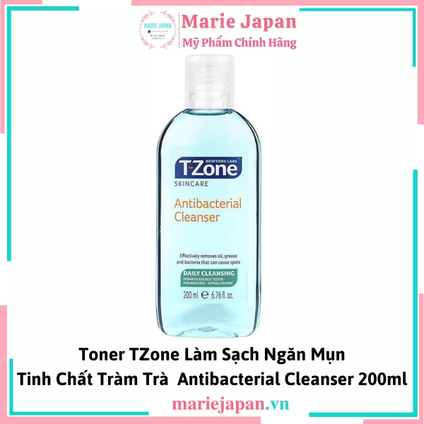 Toner TZone Làm Sạch Ngăn Mụn Tràm Trà Antibacterial Cleanser 200ml