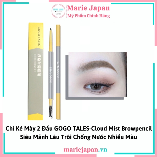 Chì Kẻ Mày 2 Đầu GOGO TALES-Cloud Mist Browpencil Siêu Mảnh Nhiều Màu