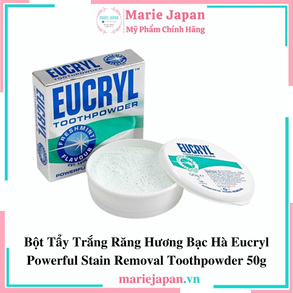 Bột Tẩy Trắng Răng Eucryl Toothpowder Powerful Stain Removal Hộp 50g
