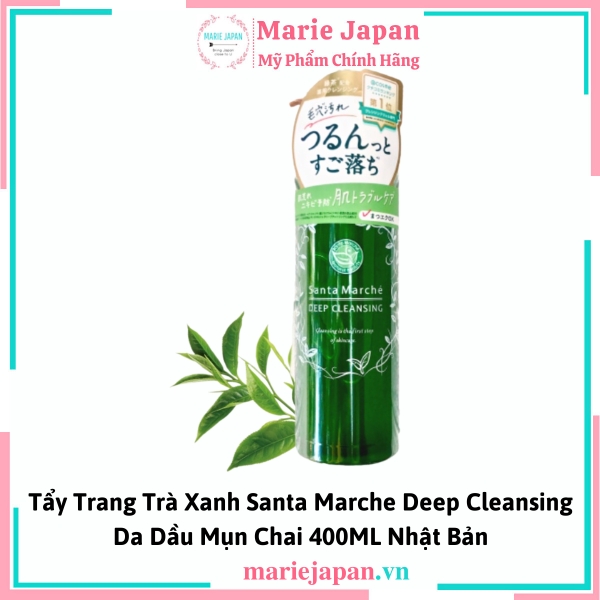 Tẩy Trang Trà Xanh Santa Marche Deep Cleansing Da Dầu Mụn Nhật - 400ML