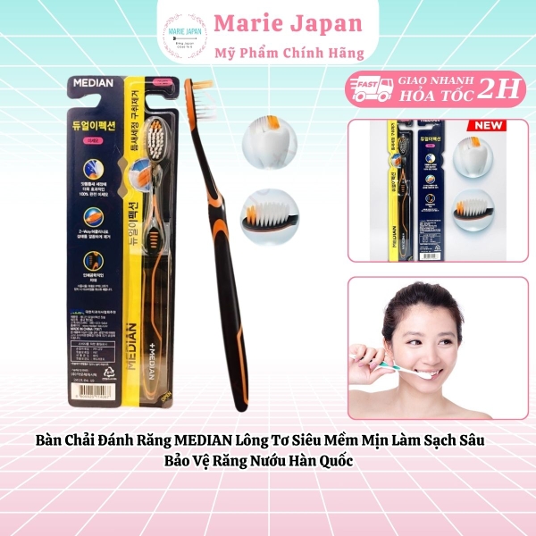 Bàn Chải Đánh Răng MEDIAN Lông Tơ Siêu Mềm Mịn Làm Sạch Sâu Bảo Vệ Răng Nướu Hàn Quốc