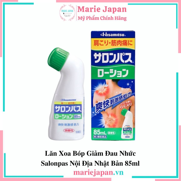 Lăn Xoa Bóp Giảm Đau Nhức Salonpas Nội Địa Nhật Bản 85ml