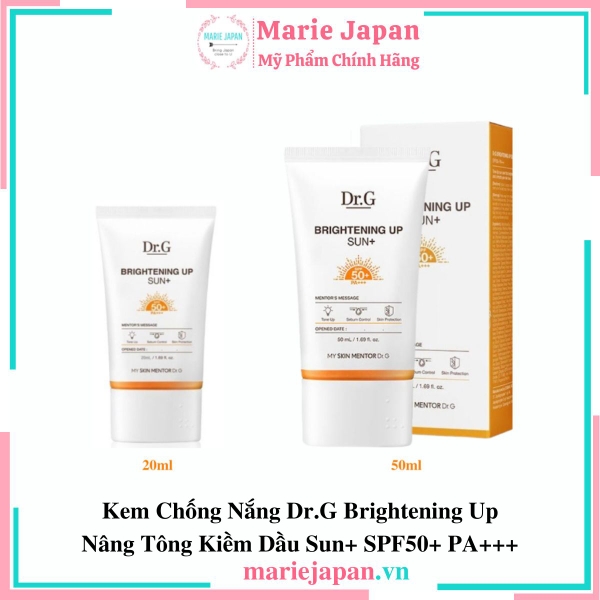 Kem Chống Nắng Dr.G Brightening Up Nâng Tông Kiềm Dầu Sun+ SPF50+ PA+++