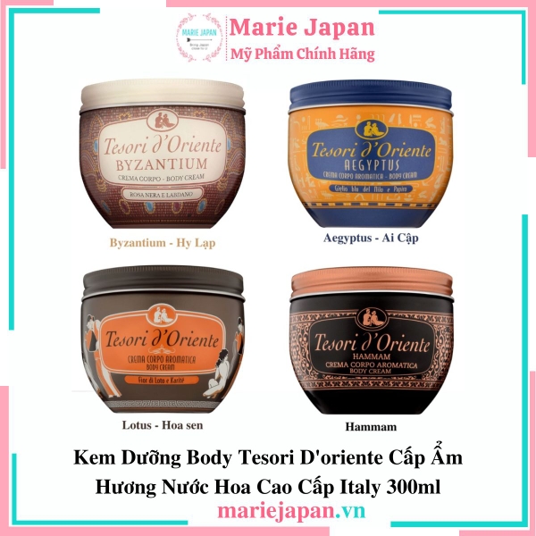 Kem Dưỡng Body Tesori D'oriente Cấp Ẩm Hương Nước Hoa Cao Cấp Italy 300ml