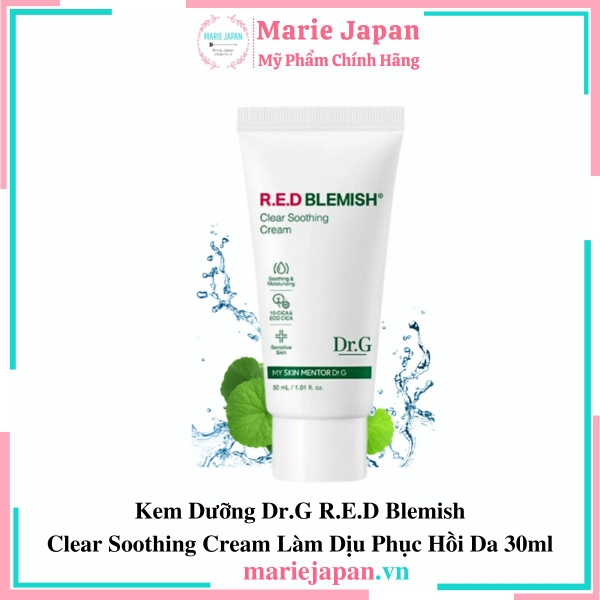 Kem Dưỡng Dr.G R.E.D Blemish Clear Soothing Cream Làm Dịu Phục Hồi Da 30ml