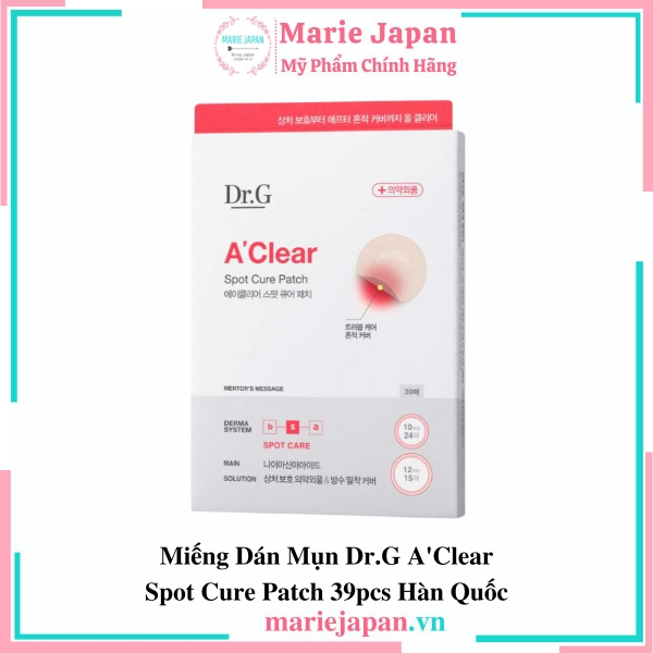Miếng Dán Mụn Dr.G A'Clear Spot Cure Patch 39pcs Hàn Quốc