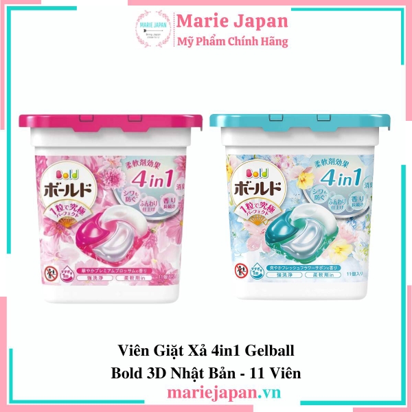 Viên Giặt Xả 4in1 Gelball Bold 3D Nhật Bản - 11 Viên
