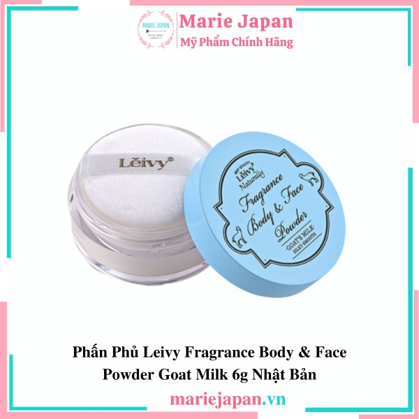 Phấn Phủ Leivy Fragrance Body & Face Powder Goat Milk 6g Nhật Bản