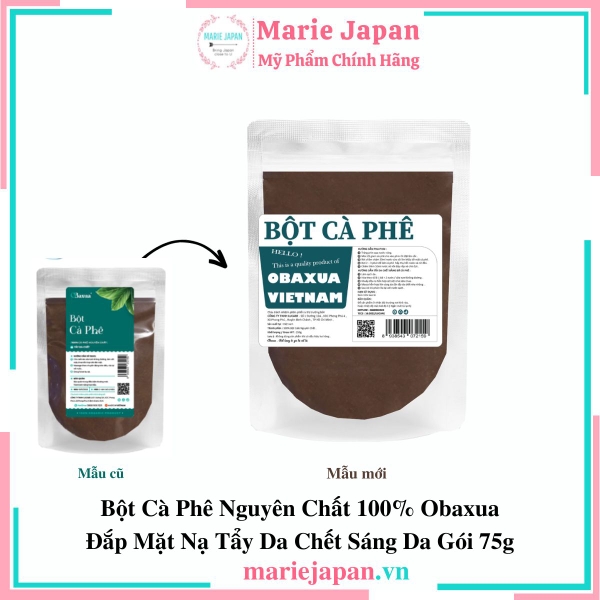 Bột Cà Phê Nguyên Chất 100% Obaxua Tẩy Da Chết Sáng Da Gói 50g