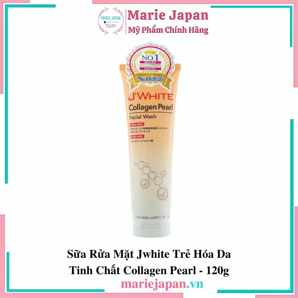 Sữa Rửa Mặt Jwhite Trẻ Hóa Da Tinh Chất Collagen Pearl - 120g