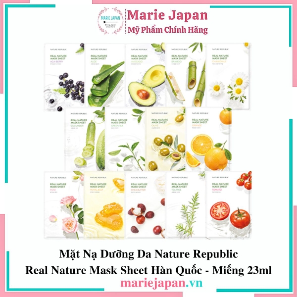Mặt Nạ Dưỡng Da Real Nature Mask Sheet Hàn Quốc - Miếng 23ml