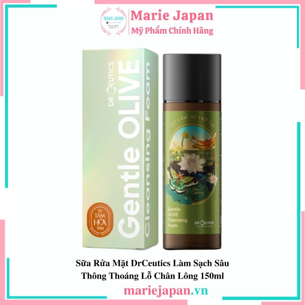 Sữa Rửa Mặt DrCeutics Gentle Olive Cleansing Foam Dịu Nhẹ Làm Sạch Sâu Thông Thoáng Lỗ Chân Lông Dành Mọi Loại Da 150ml
