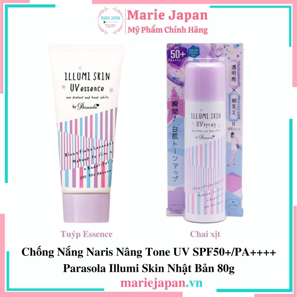 Chống Nắng Naris Nâng Tone UV SPF50+/PA++++ Parasola Illumi Skin Nhật Bản 80g