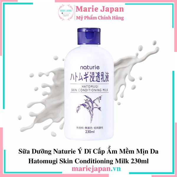 Sữa Dưỡng Naturie Ý Dĩ Cấp Ẩm Mềm Mịn Da Hatomugi Skin Conditioning Milk 230ml