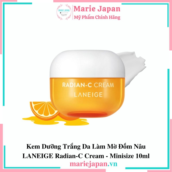 Kem Dưỡng Trắng Da Làm Mờ Đốm Nâu LANEIGE Radian-C Cream - Minisize 10ml