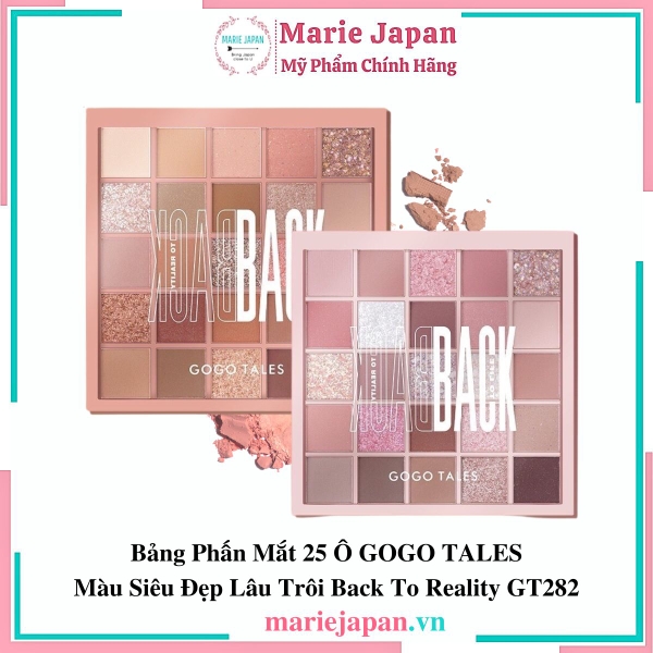 Bảng Phấn Mắt 25 Ô GOGO TALES Màu Siêu Đẹp Lâu Trôi Back To Reality GT282