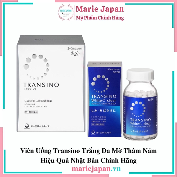Viên Uống Transino Trắng Da Mờ Thâm Nám Hiệu Quả Nhật Bản Chính Hãng