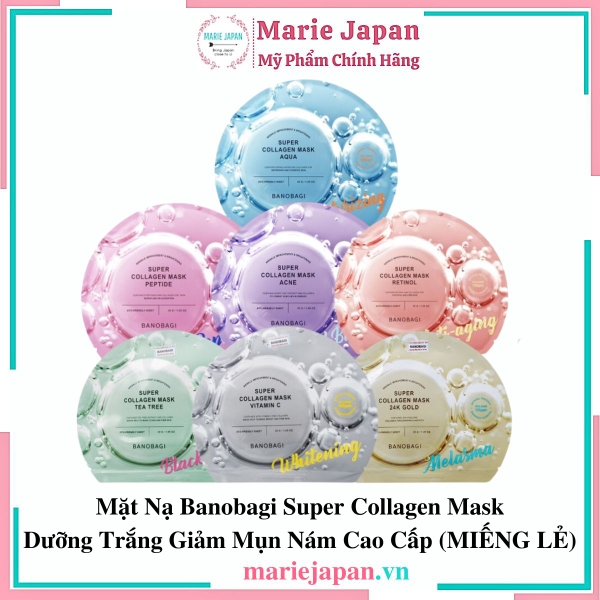 Mặt Nạ Banobagi Super Collagen Mask Dưỡng Trắng Da Giảm Mụn Nám Cao Cấp (MIẾNG LẺ)