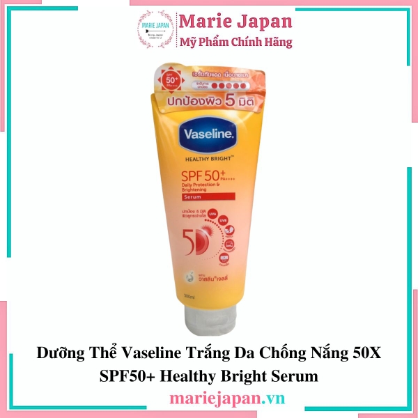 Dưỡng Thể Vaseline Healthy Bright 50X SPF50+ Tuýp 300ml