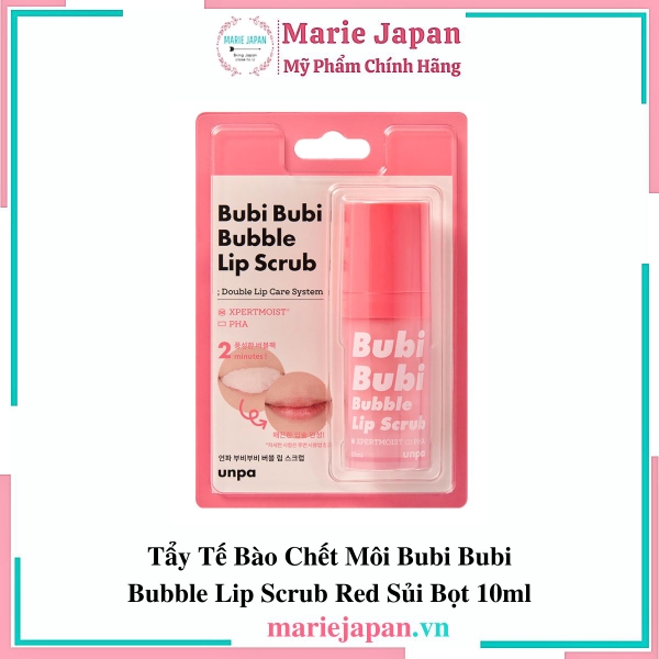 Tẩy TBC Môi Unpa Bubi Bubi Bubble Lip Scrub 10ml