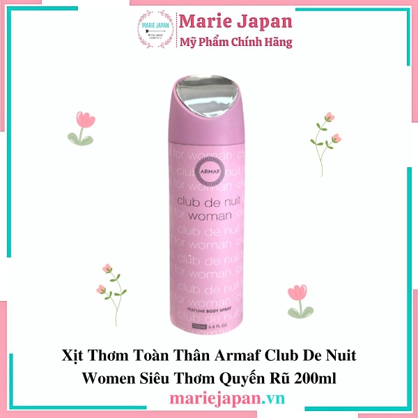 Xịt Thơm Toàn Thân Armaf Club De Nuit Women Siêu Thơm Quyến Rũ 200ml