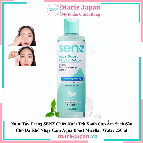 Nước Tẩy Trang SENZ Cấp Ẩm Sạch Sâu Aqua Boost Micellar Water 250ml