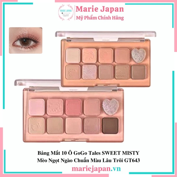 Bảng Mắt 10 Ô GoGo Tales SWEET MISTY Mèo Ngọt Ngào Chuẩn Màu Lâu Trôi GT643