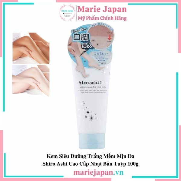 Kem Siêu Dưỡng Trắng Mềm Mịn Da Shiro Ashi Cao Cấp Nhật Bản Tuýp 100g