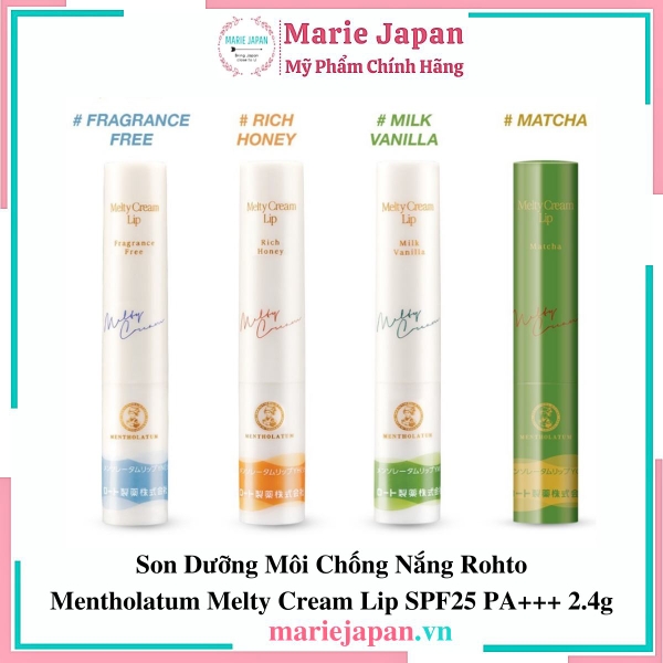 Son Dưỡng Rohto Melty Cream Lip SPF25 - KHÔNG MÙI Thỏi 2.4g