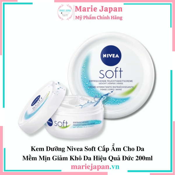 Kem Dưỡng Nivea Soft Cấp Ẩm Cho Da Mềm Mịn Giảm Khô Da Hiệu Quả Đức 200ml