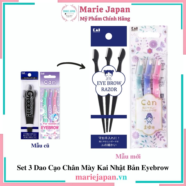 Set 3 Dao Cạo Chân Mày Kai Eyebrow - SET ĐEN