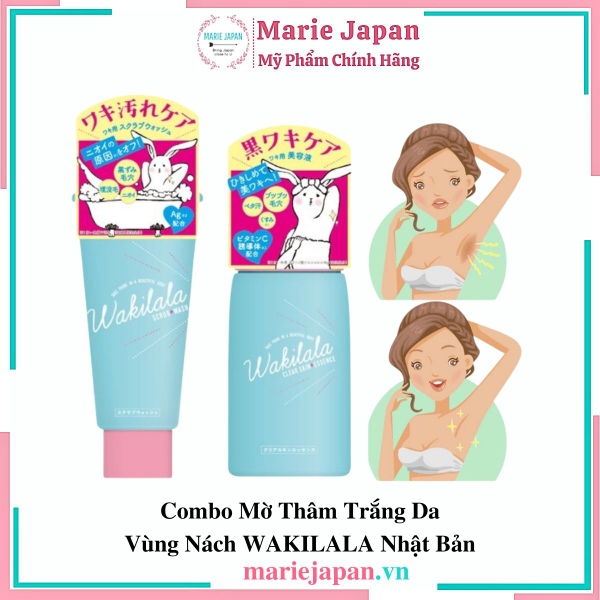 Combo Mờ Thâm Trắng Da Vùng Nách WAKILALA Nhật Bản