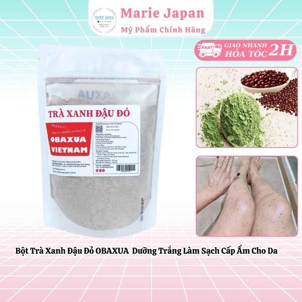 Bột Trà Xanh Đậu Đỏ OBAXUA – Dưỡng Trắng, Làm Sạch, Cấp Ẩm Cho Da: