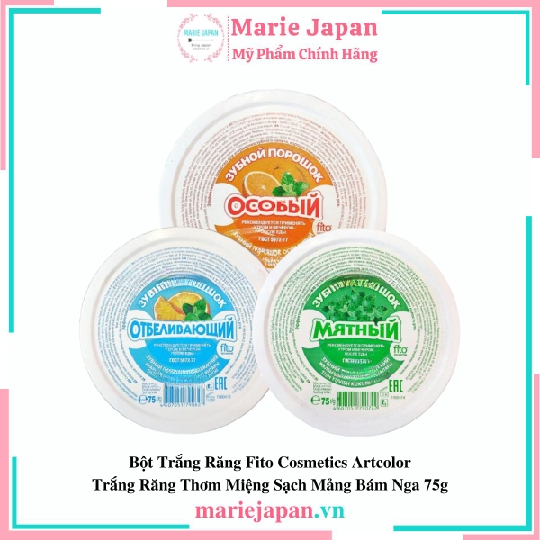Bột Trắng Răng Artcolor Thơm Miệng Sạch Mảng Bám Hộp 75g