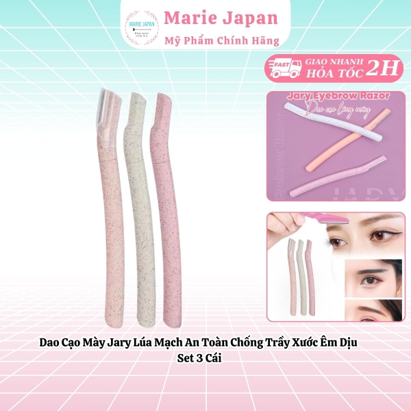 Dao Cạo Mày Jary An Toàn Chống Trầy Xước Êm Dịu Set 3 Cái