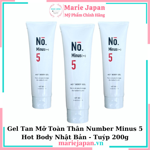 Gel Tan Mỡ Toàn Thân Number Minus 5 Hot Body Nhật Bản - Tuýp 200g