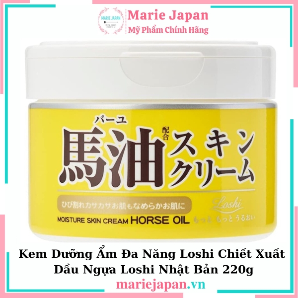 Kem Dưỡng Ẩm Đa Năng Loshi Chiết Xuất Dầu Ngựa Loshi Nhật Bản 220g